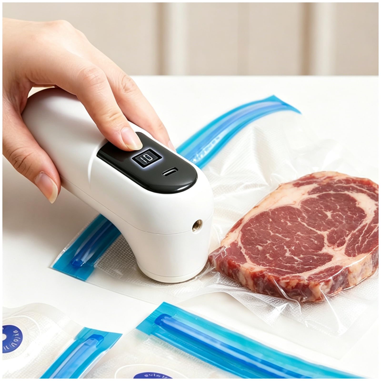 Envasadora Al Vacio, Embasadoras Vacio Alimentos | Mini Portátil, Seco/Húmedo, Inflado/Desinflado, Carga Usb, para Frascos Y Bolsas Al Vacío