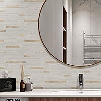 Vista 8 de STICKGOO 20 Hojas de Azulejos Despegables y Adhesivos para Salpicadero, Azulejos Adhesivos para Salpicadero de Cocina y Baño, Aspecto de Arenisca