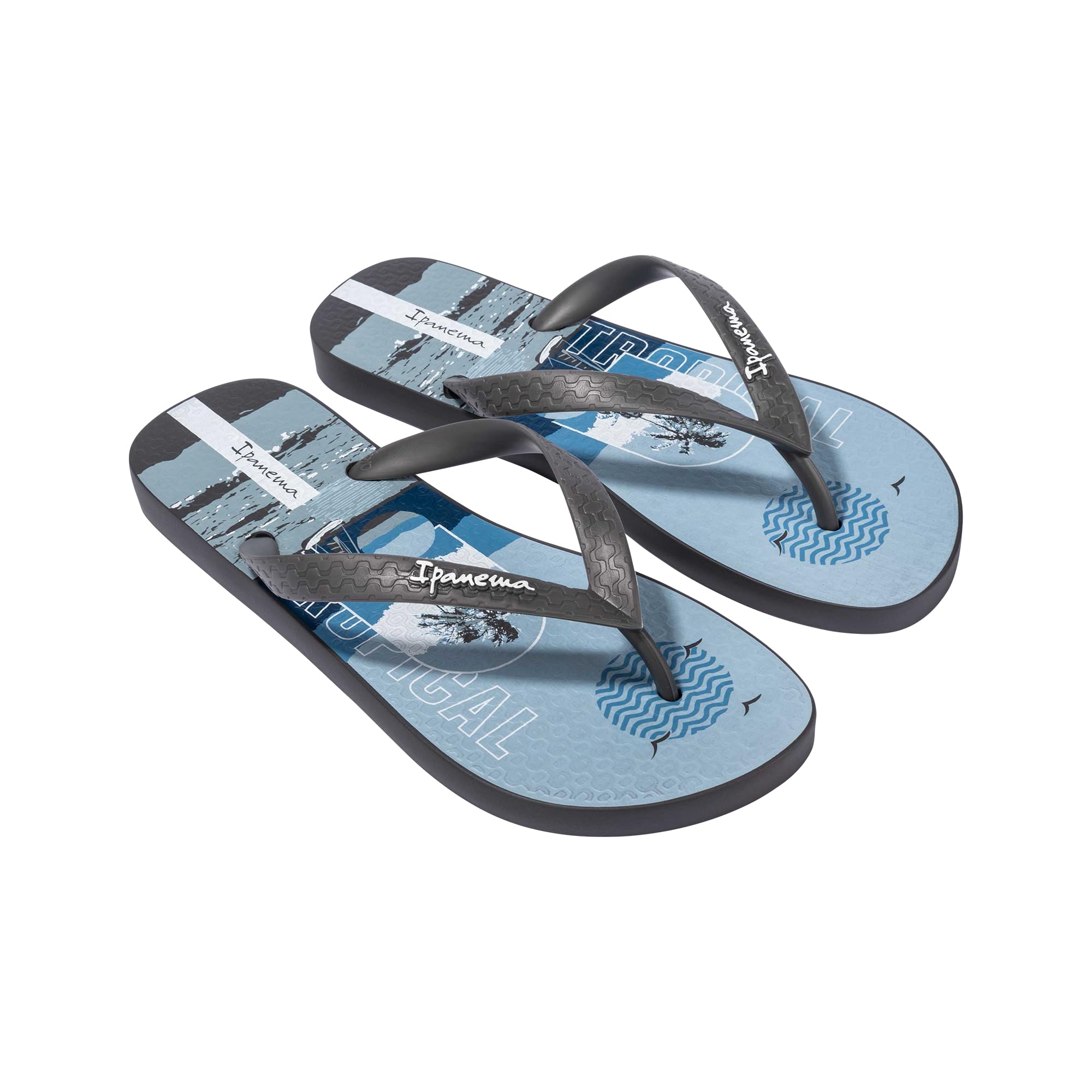 Ipanema Men's Tropical Ad Flip-Flop, Grey-Blue, 35/36 EU