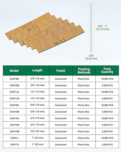 Miniatura 4 de meite Clavos de calibre 23, micropines sin cabeza de 1-316 pulgadas para clavadora de alfileres, chapados en cobre, ideales para carpintería fina y