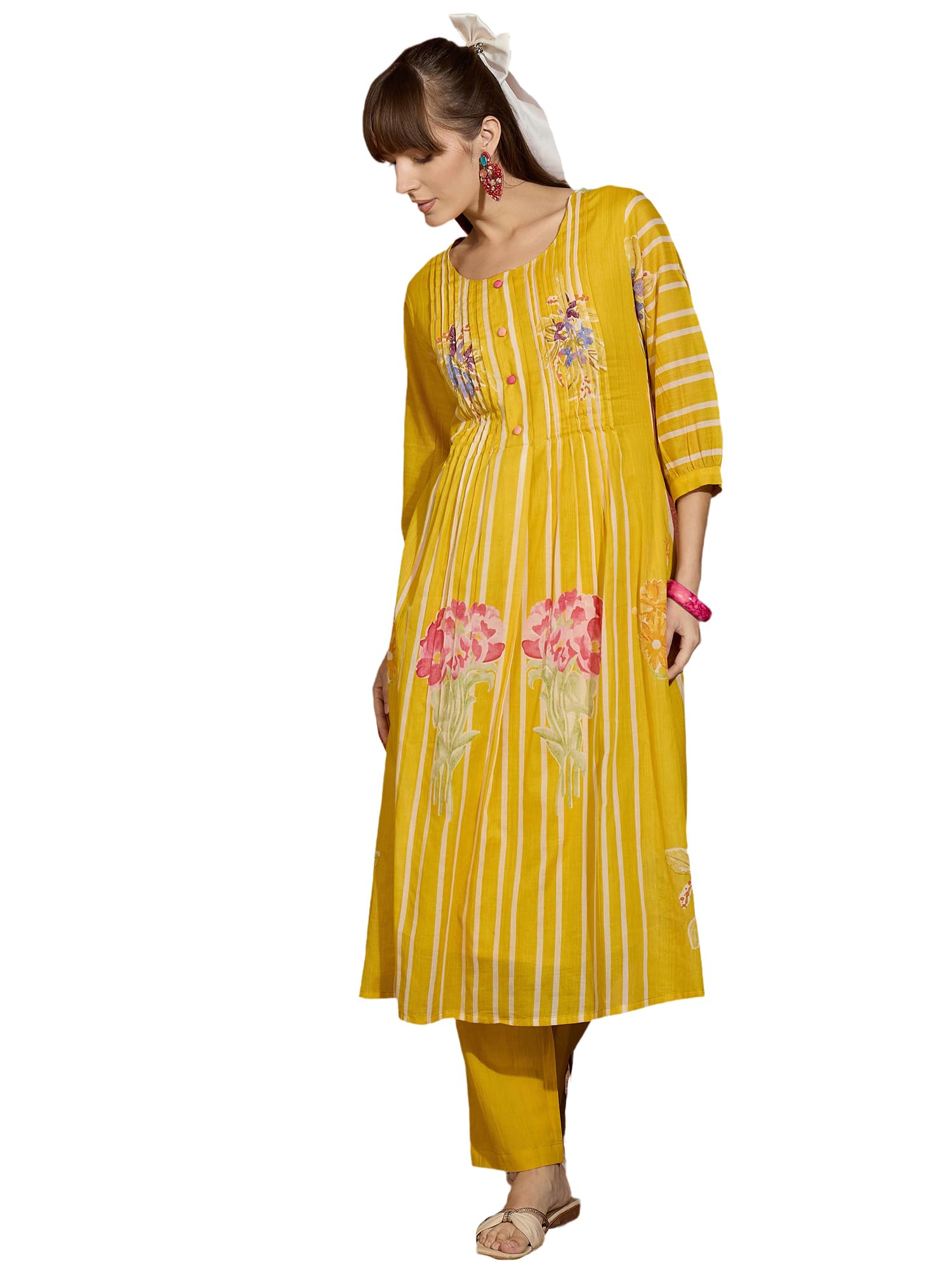 indo era Women's Cotton Ethnic Co-Ord Set | Kurta Pant Set | Stylish Cotton Suit Set for Women,11338-picture-28