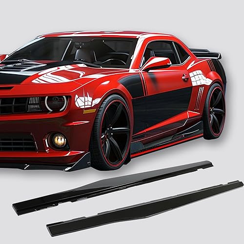 Vista 10 de KUAFU Faldas laterales de repuesto compatibles con Chevy Camaro LT LS SS 1LT Modelo Rocker Paneles de Protección Kit de Cuerpo de Extensión PP