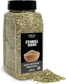 FreshFinest Premium Whole Fennel Seeds 370g - Non-GMO, All-Natural for Cooking, Baking & Digestive Health