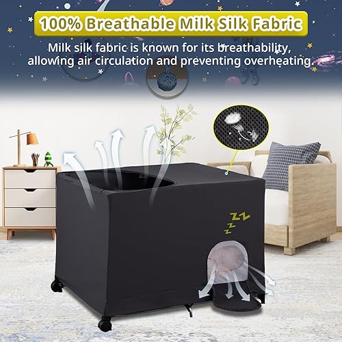 Miniatura 8 de South to East Pack N Play - Funda opaca para cuna de viaje, funda transpirable para empacar y jugar, bloquea el 90% de la luz con un flujo de aire