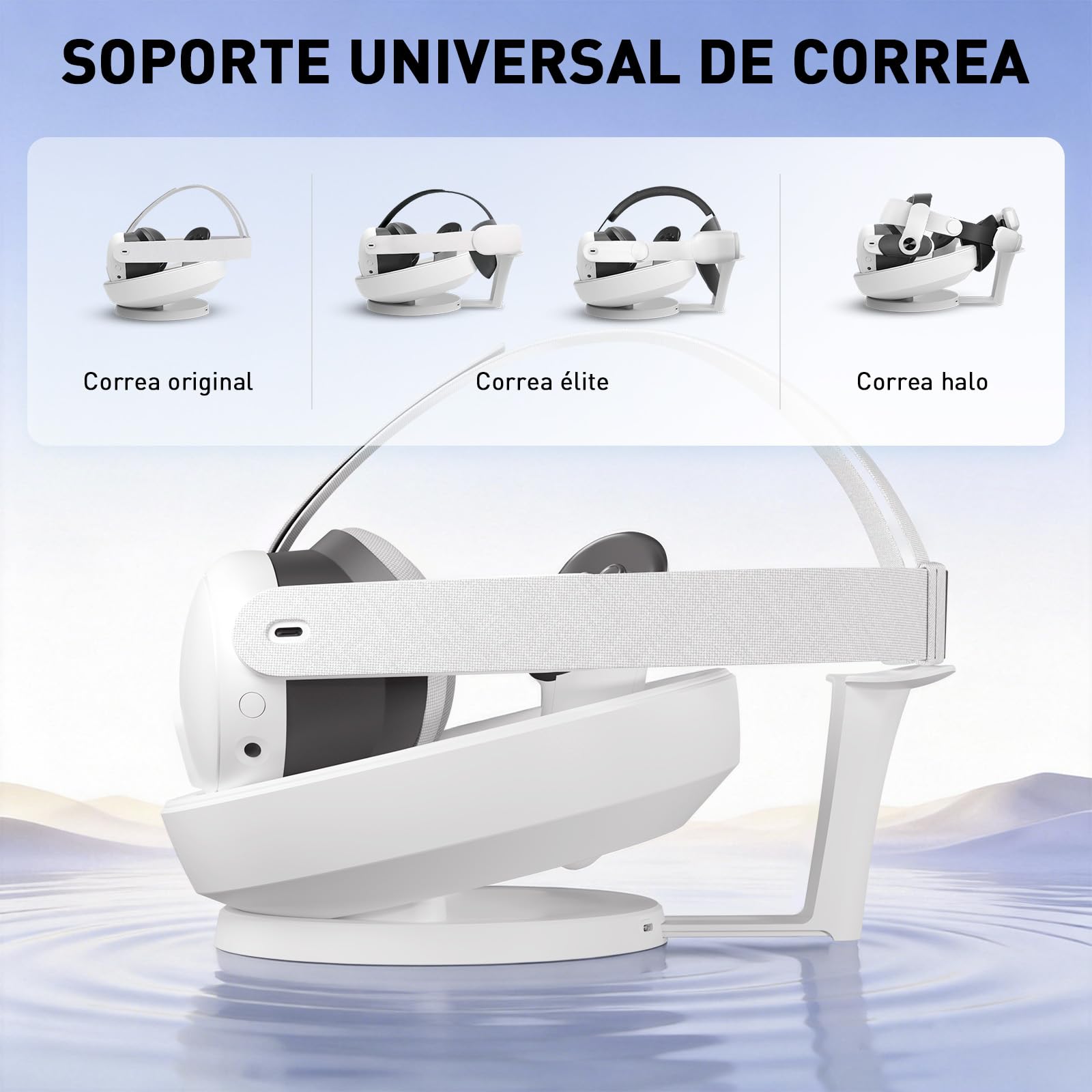 PRISMXR Base de Carga Compatible con Meta Quest 3 Accesorios Estación de Carga Rápida para Quest3 y Controladores con 2 Baterías Recargables (con Cargador,Passthrough) - Carina D1