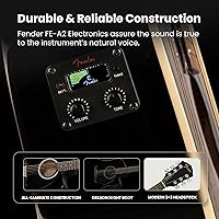 Vista 3 de Fender FA-125CE Dreadnought Cutaway Guitarra Acústica-Eléctrica Negra - Paquete con Funda, Correa, Cuerdas, Púas y DVD Instructivo de Austin Bazaar