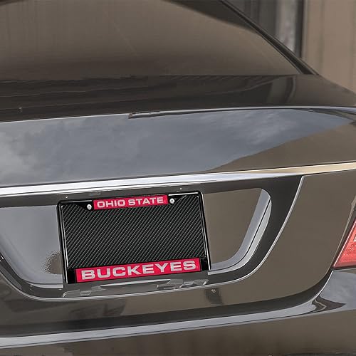 Miniatura 303 de Rico Industries NCAA Black Laser Cut Chrome Frame 12" x 6" Black Laser Cut Chrome Frame - Car/Truck/SUV Automobile Accessory