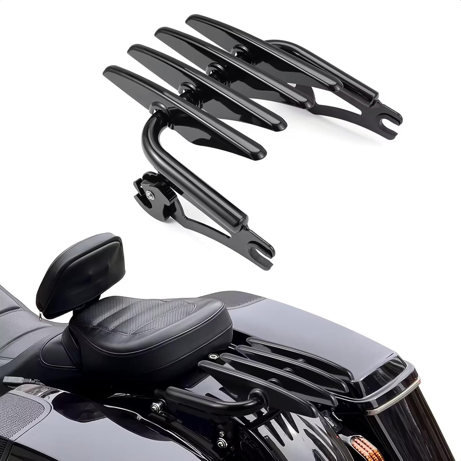 Motorcycle Luggage Rack Luggage Support Shelf for Harley Touring Street Glide Road King Electra Glide 2009-2024 (Gloss Black)