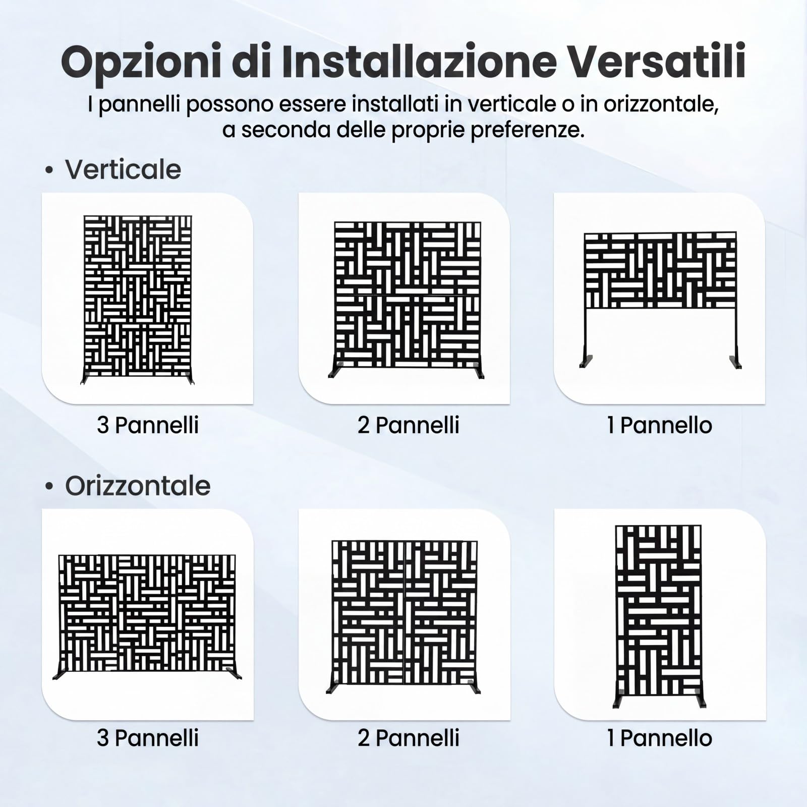 COSTWAY Pannello Divisorio Esterno Metallo Resistente alle Intemperie (Geometrico) | Paravento da Interno ed Esterno con Motivi Traforati, Frangivista Divisorio per Giardino e Balcone, 121 x 40 x 183 cm
