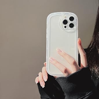 Round Camera Frame Clear Phone Case For iphone 14 13 12 Promax 11X XS XR 6 6s 7 8 Plus SE 2022 For iphone14 Soft Candy Back Cover-White-For iPhone 14 Max