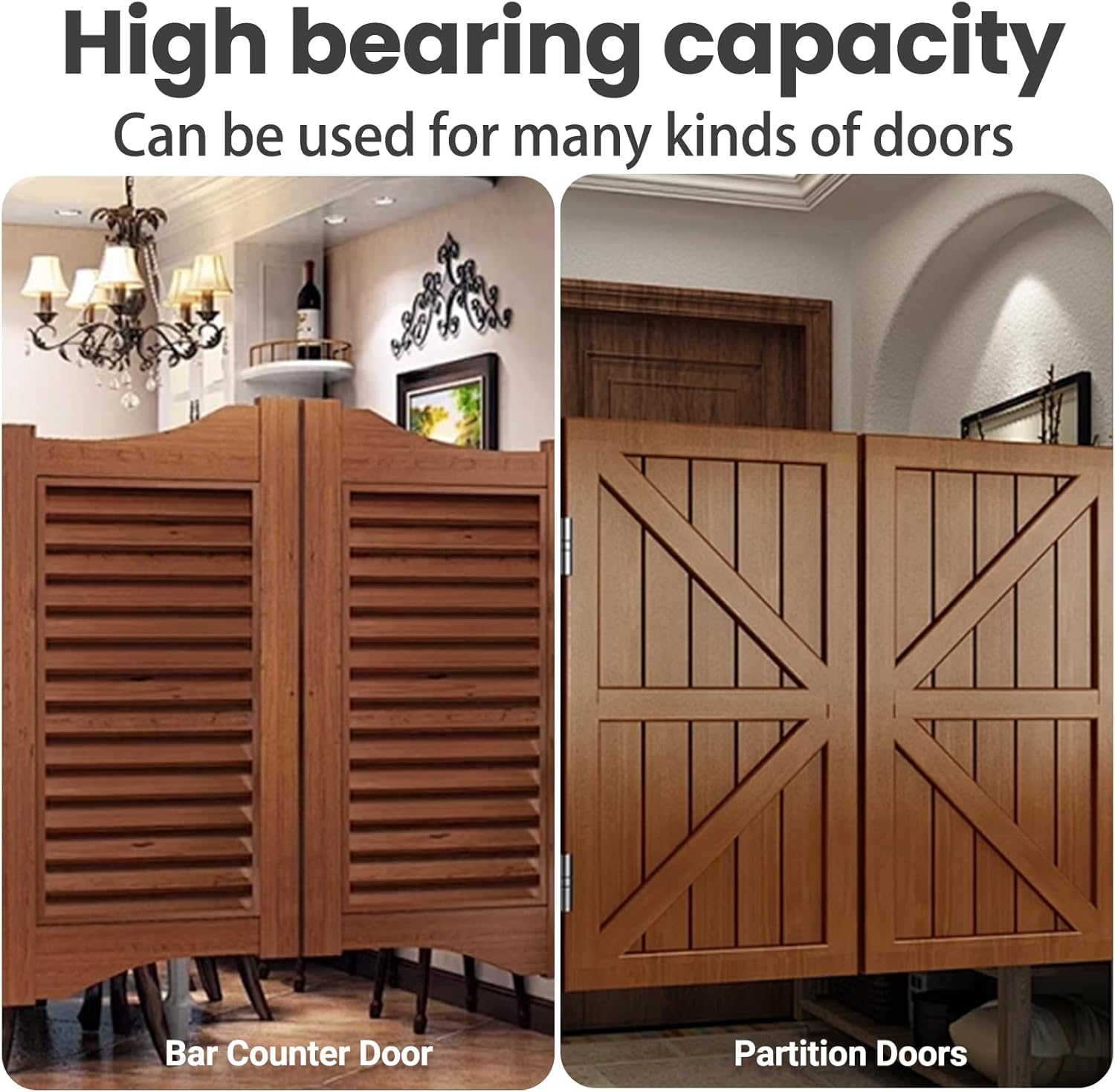2Pack Bar Rebound Door Hinge Heavy Saloon Door Hinges Two-Way Free Entry and Exit for Bar, Counter, and Kitche, Spontaneous Rebound