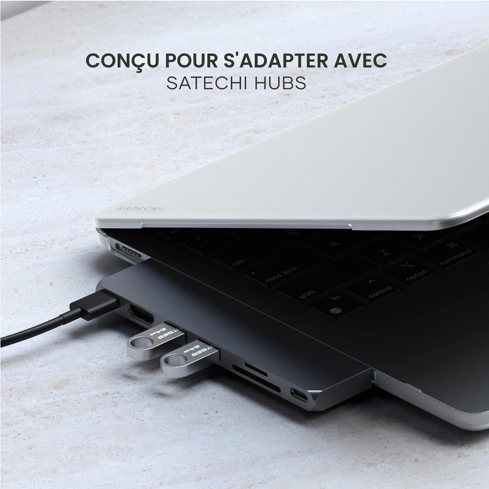 SATECHI Coque Rigide Eco-Hardshell pour MacBook Air 13 Pouces, Transparent