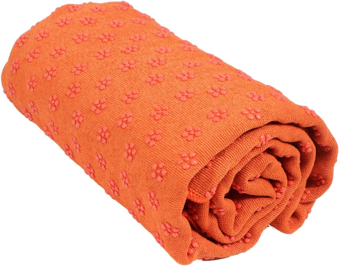 VICASKY 1Pc Non Slip Yoga Mat with Plum Blossom Dots Lightweight Blanket for Fitness Exercise for All Types of Yoga Orange
