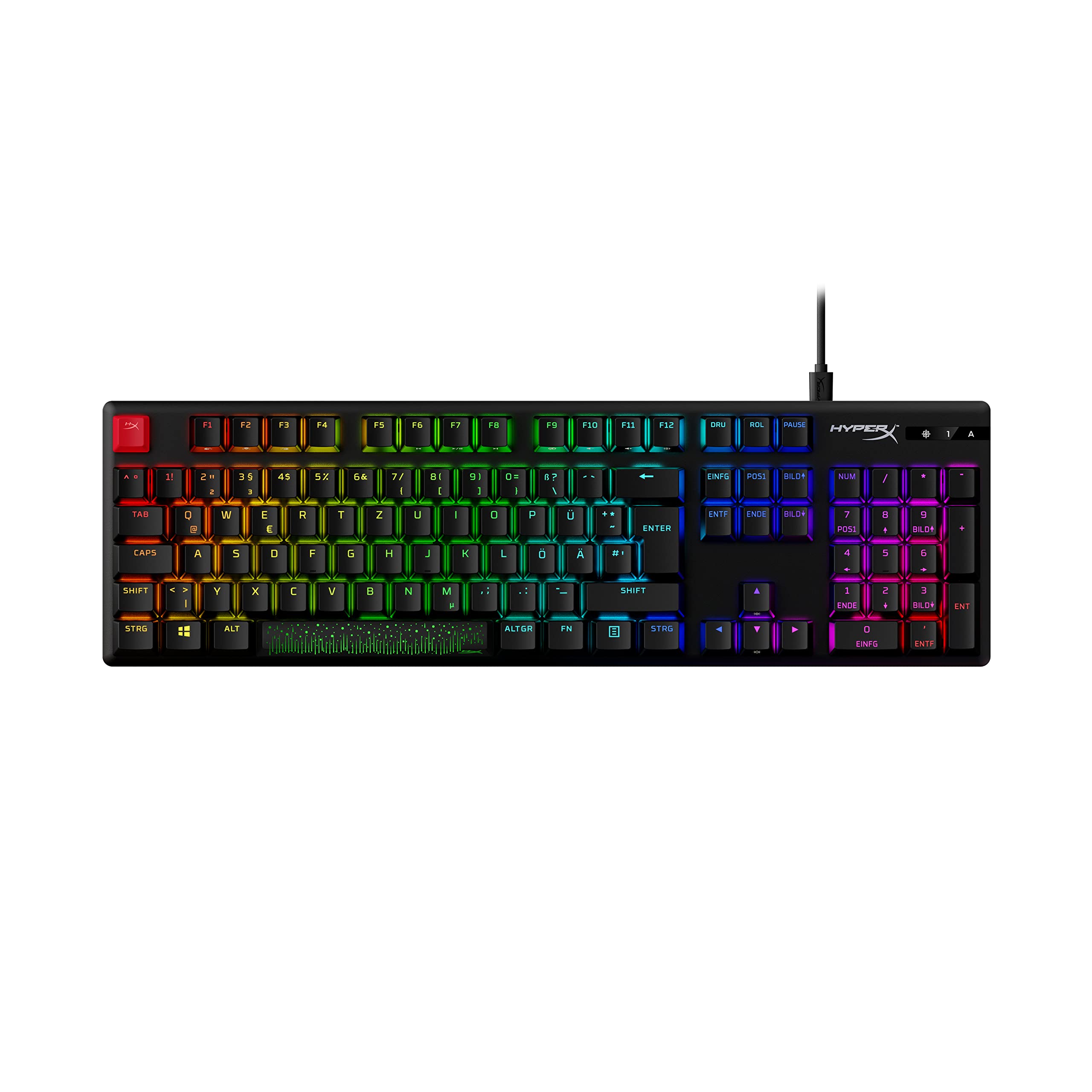 HyperX Alloy Origins PBT – mechaniczna klawiatura do gier, nasadki klawiszy PBT, klawisze RGB, HyperX mechaniczne przełączniki, przełączniki, kompaktowa, przenośna, wytrzymała obudowa aluminiowa,