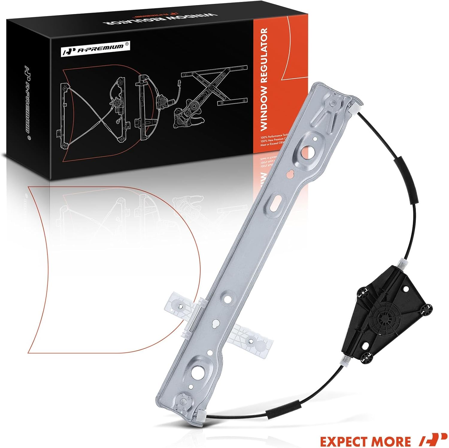 A-Premium Power Window Regulator Front Driver Side Compatible with Jeep JT Series Gladiator 2020-2024, JL Series Wrangler 2018-2024, Front Left Driver Side, Without Motor