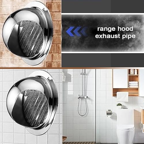 Miniatura 7 de Cubierta de chimenea de acero inoxidable 304, cubiertas redondas de ventilación de aire, cubierta de rejilla de rejilla, capó extractor, tubo de