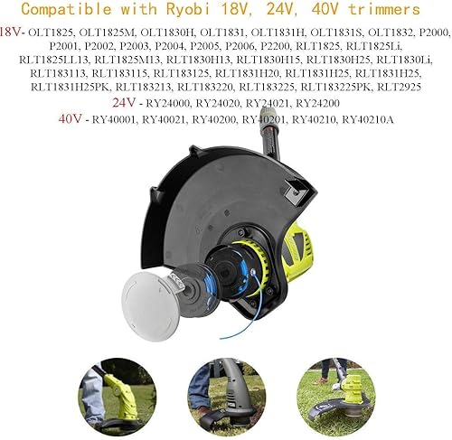 Miniatura 4 de THTEN Ryobi 993373001 AC14HCA One+ Tapa de carrete de repuesto para recortadoras inalámbricas Ryobi One+ 18V, 24V, 40V