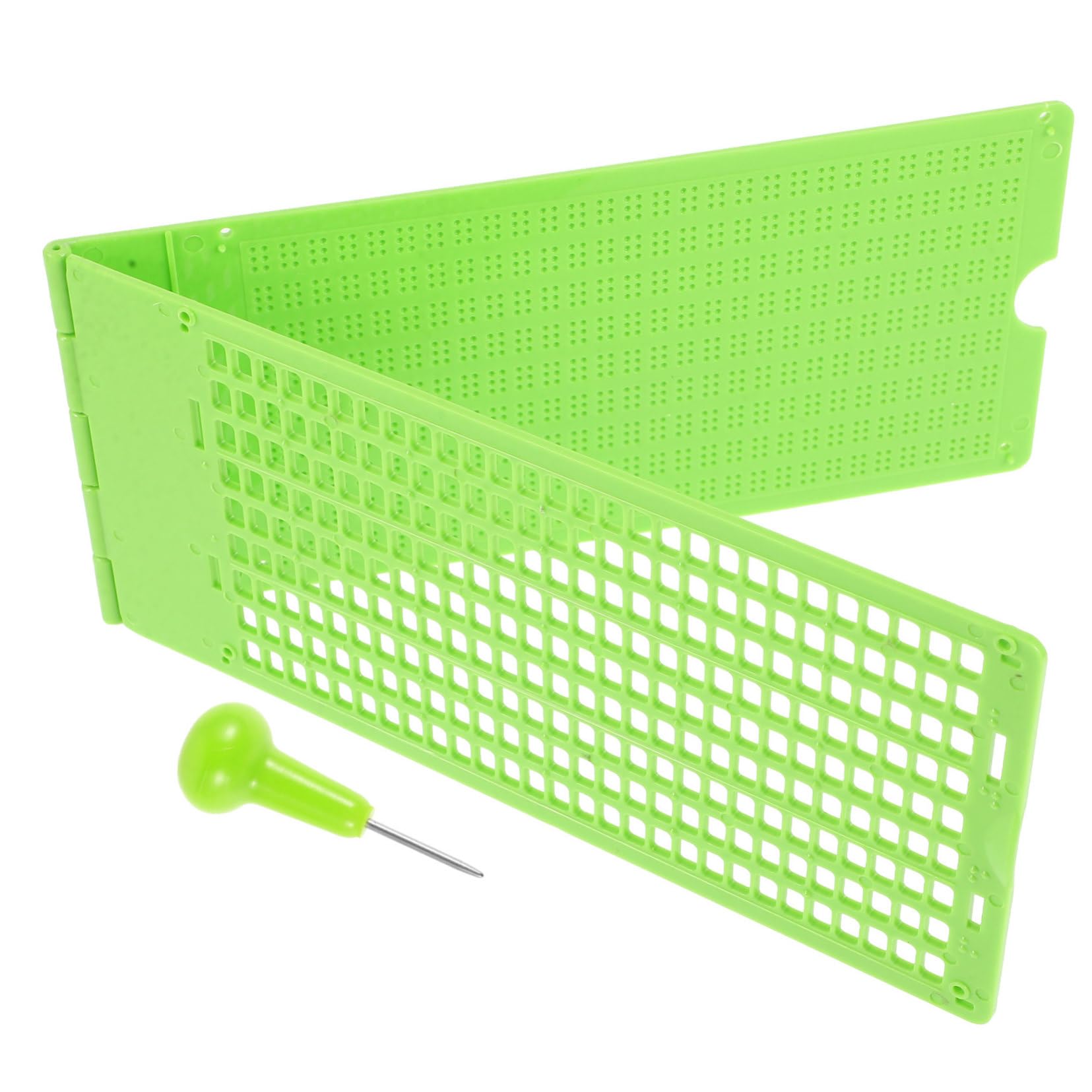 3 Set Di Penna Per Tavoletta Con Tastiera Per Scrittura Cieca Stilo Per Scrittura Cieca Piastra Per Scrittura Cieca Accessori Per Scrittori Ausili In Pp Verde