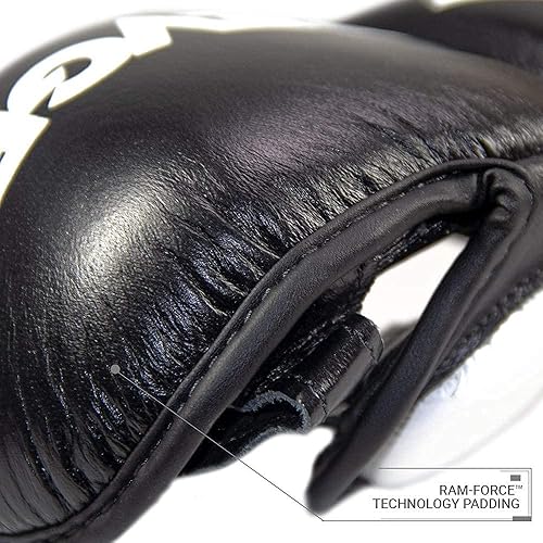 Miniatura 4 de Revgear Pro Series MS1 MMA Boxing Gloves, Premium Leather for Muay Thai, Sparring, MMA Enthusiasts, Medium, Black, Ideal for Training, Great