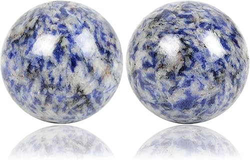 Miniatura 6 de Fengshuibringluck Bolas de salud chinas Baoding de cristal natural de 1.6 pulgadas para terapia de manos, ejercicio y alivio del estrés (rayas