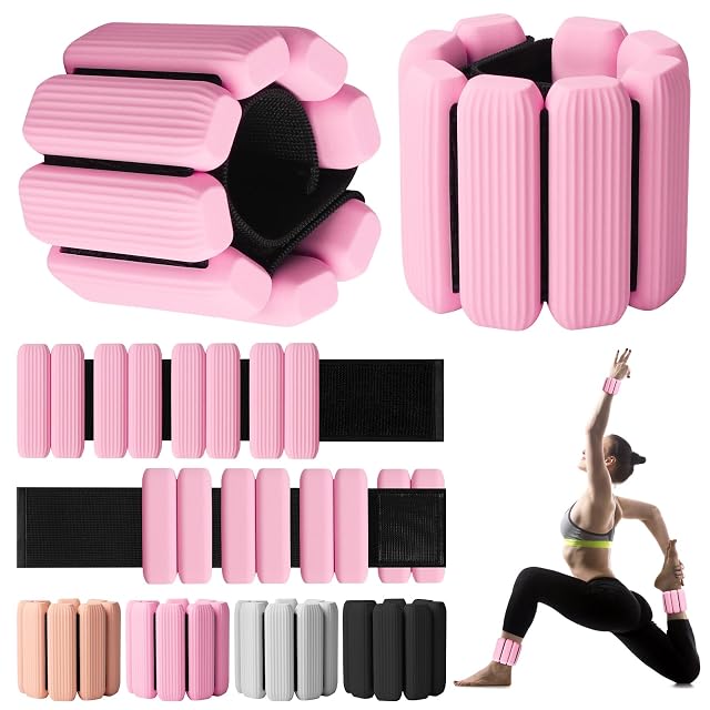 Wrist Weights 2Pack Adjustable Wearable Wrist Ankle Weights for Women Men Silicone Wrist Bangles for Walking Yoga Pilates