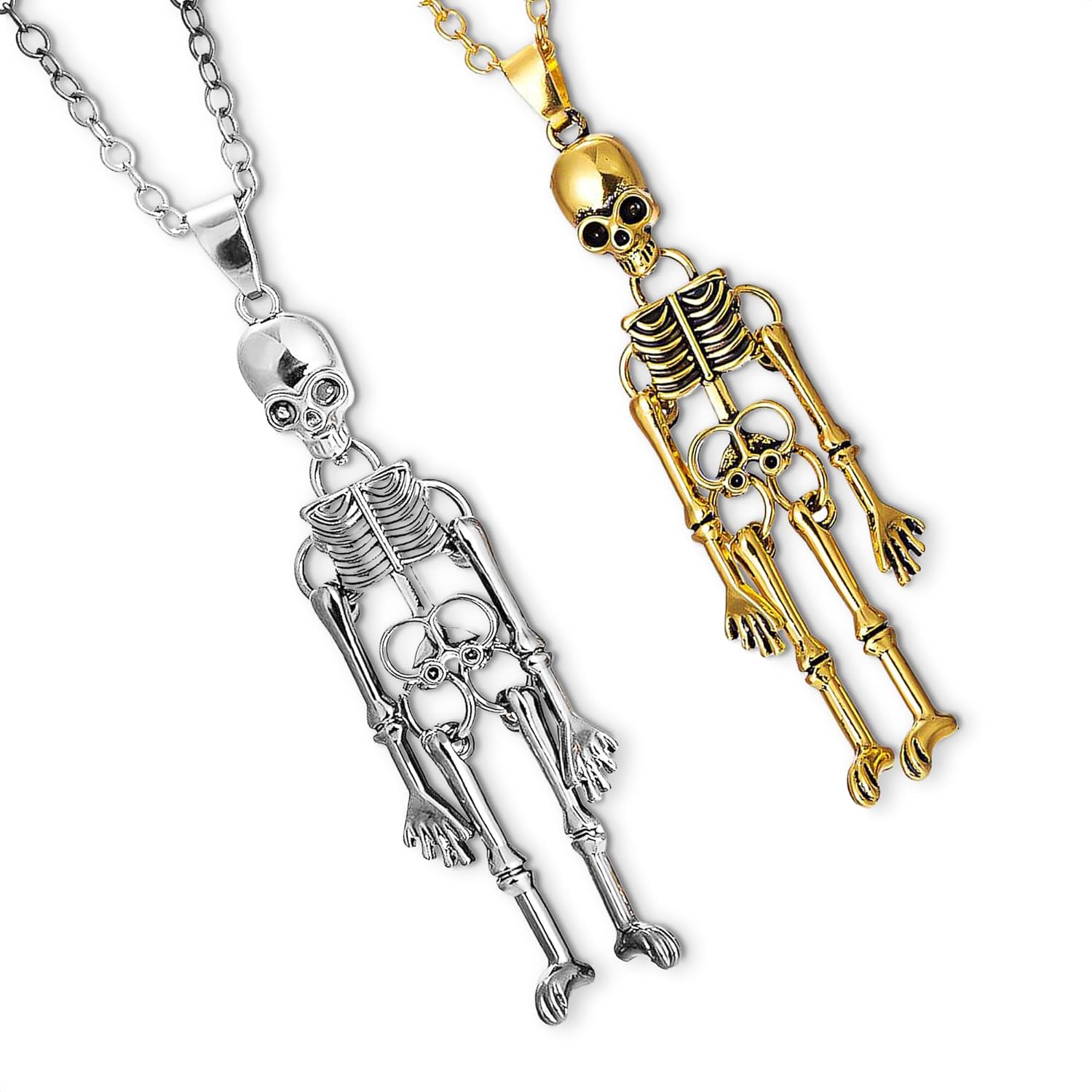 Buy ALPENKOK 2Pcs Skeleton Skull Necklace Friendship Jewelry for Men