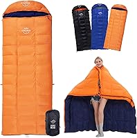 Vista 9 de 10°F 0°F 10°F 15°F Down Sleeping Bag for Adults,800/650 Fill Power,Ultralight Wearable 4 Season Cold Weather Rectangle Sleeping Bag for Camping