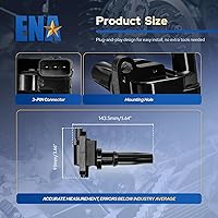 Vista 6 de ENA Juego de 2 bobinas de encendido compatibles con Hyundai Kia 2001-2006 Santa Fe Magentis Optima, 1999 2000 2001 2002 2003 2004 2005 Sonata 2.4L