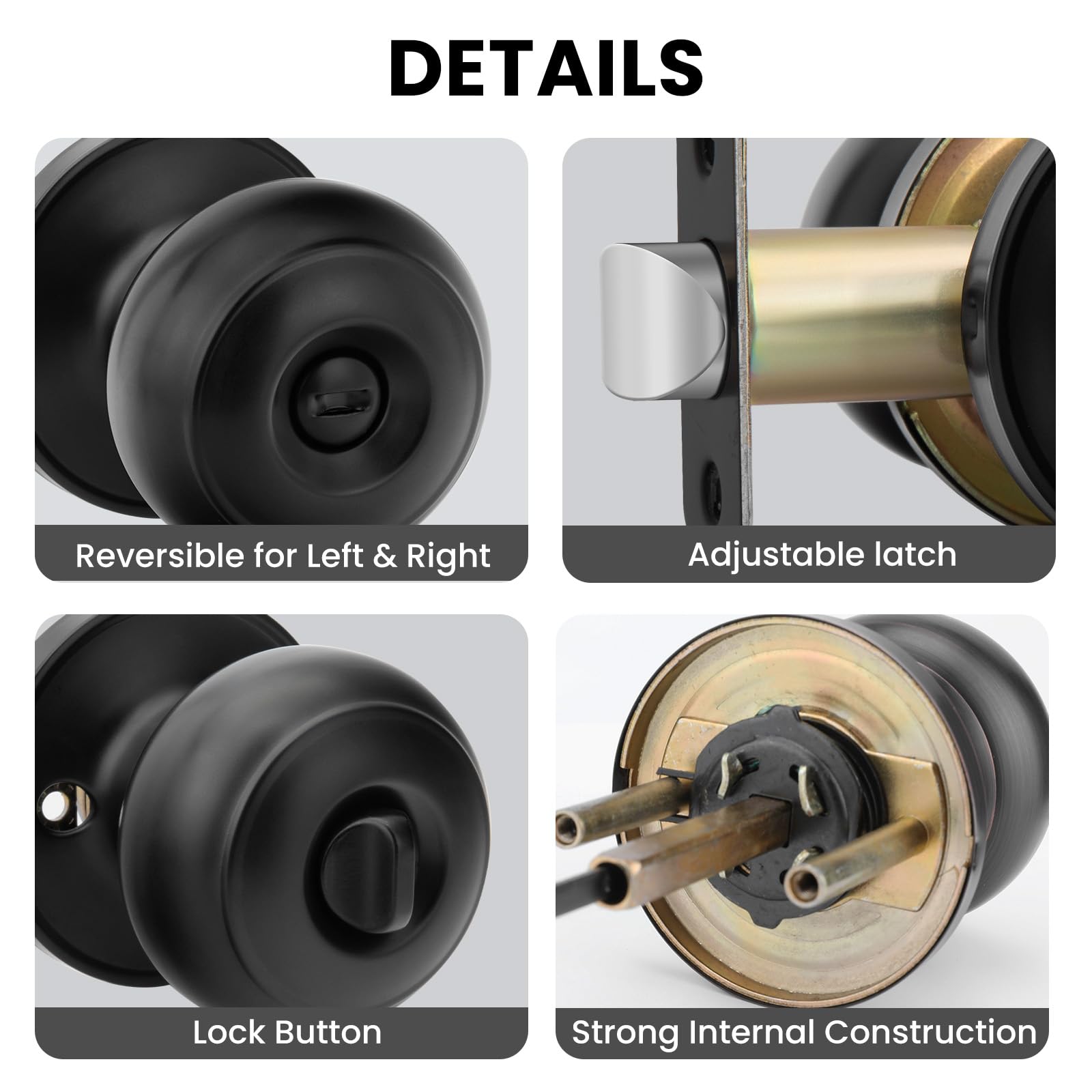 Interior Door Knob Door Handles Interior Haidms Black Door Knobs Interior,  Privacy s, Matte Black Modern s Door Handle With Lock, image size:1600x1600
