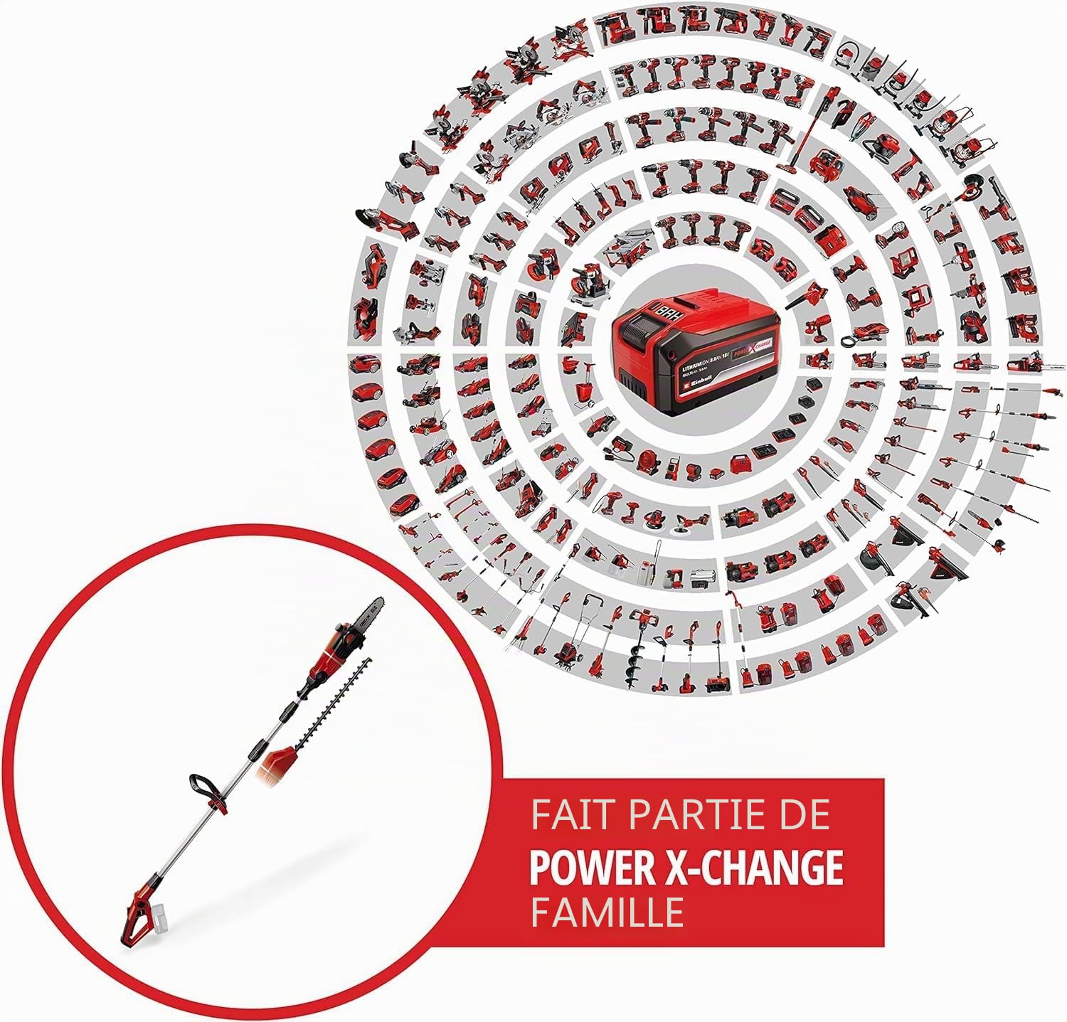 Einhell GE-HC 18 Li T Outil Multifonctions 2en1 sans Fil Power X-Change 18 V 200 mm 400 mm