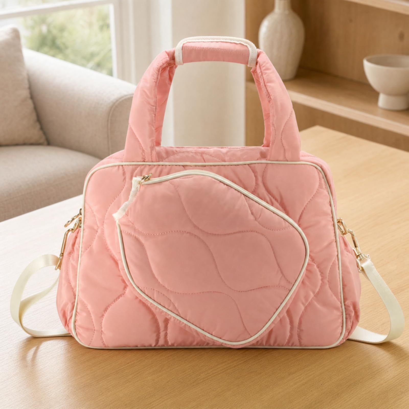 Borsa da Tennis Impermeabile Borsone | Trapuntata, Resistente All'acqua, Borsa con Ampio Scomparto, per Allenamento