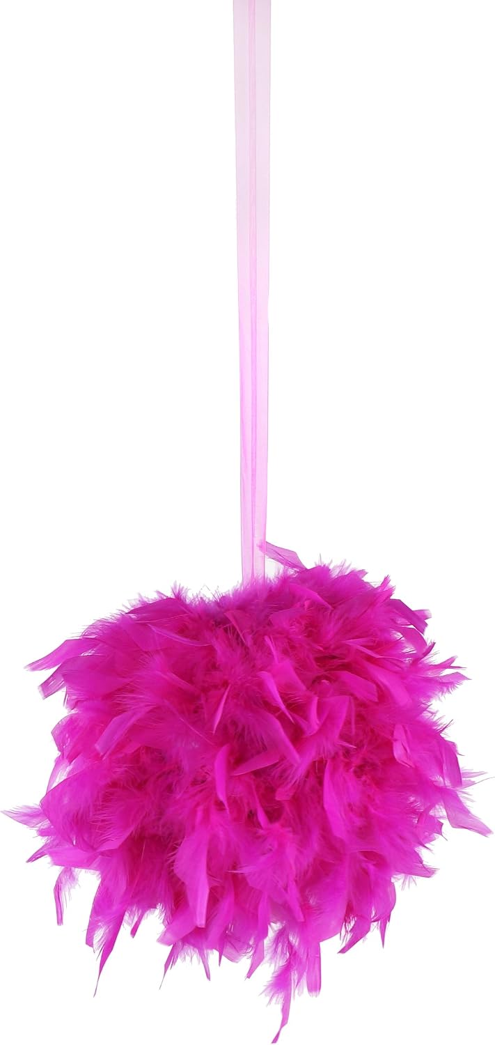 ZUCKER Feather (TM) - Chandelle Feather Pom Poms - Shocking Pink - 12"