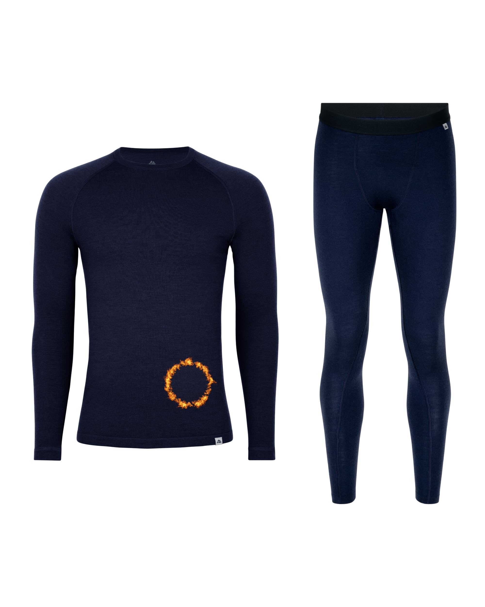 DANISH ENDURANCE Intimo Termico Uomo Lana Merino, Maglia Termica Uomo e Pantaloni Termici, Calzamaglia Termica Uomo Invernale per Sci, Trekking