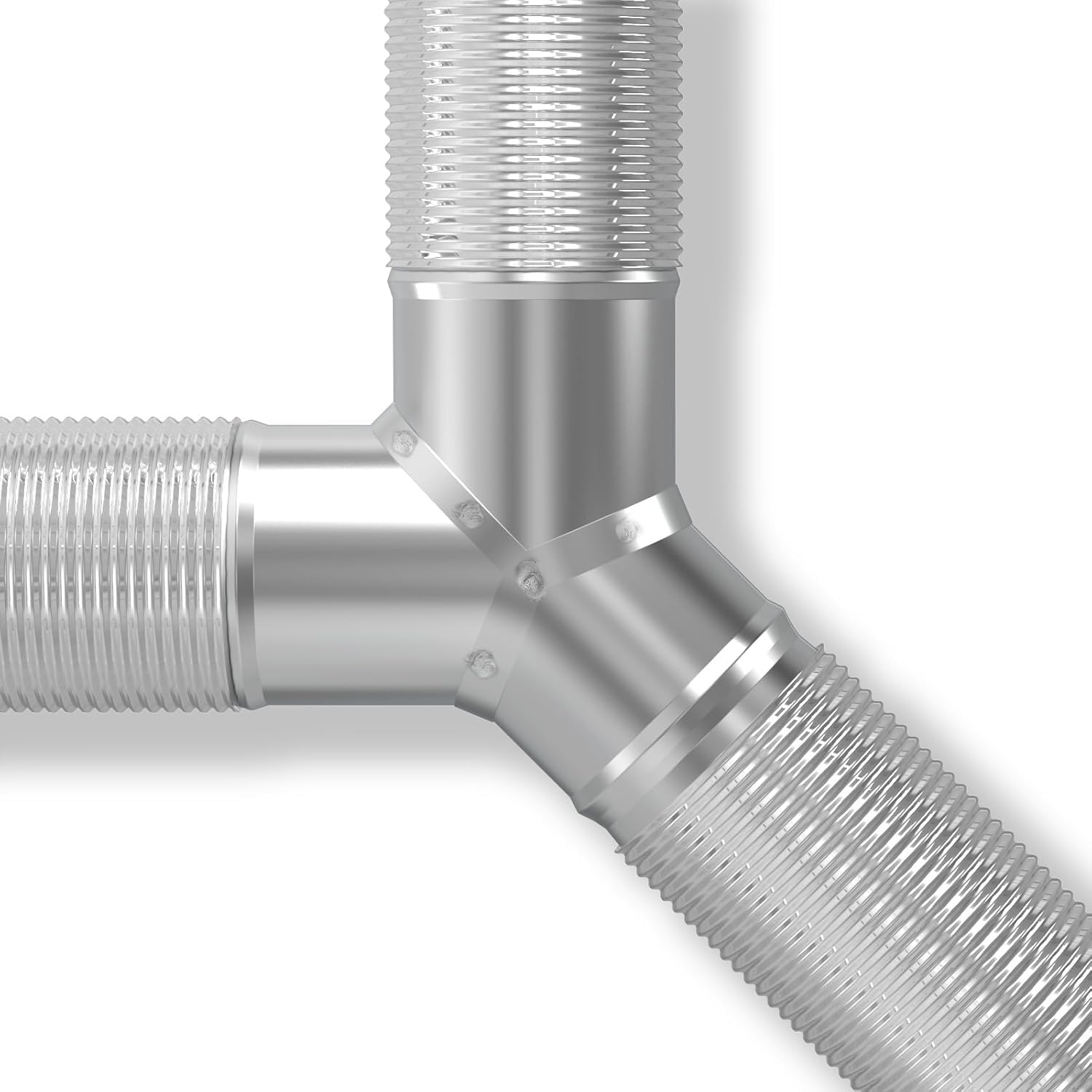 4" Duct Splitter for Exhaust Fan Dryer Vent Hose 3 Way Duct Hose Connector, Y Shaped Duct Connector Split Ventilation Intake Outlet (4" Y Shape with Rubber Gasket)