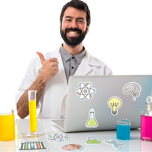 Miniatura 6 de ANGOLIO Notas adhesivas divertidas de ciencia 30P, bloc de notas de química, tubo de prueba, bombilla de corazón y patrón de poción, esenciales para