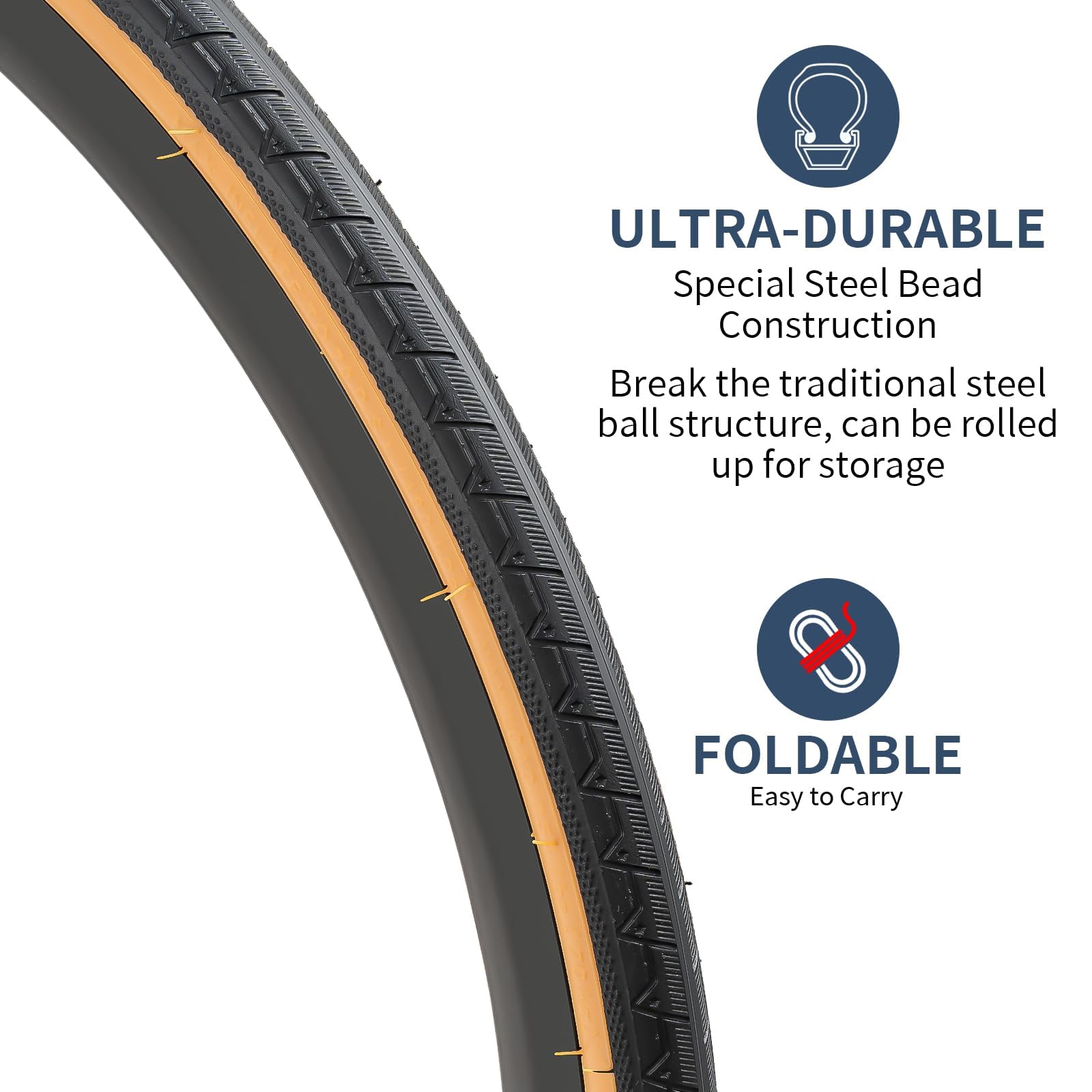 Presta Valve YUNSCM 2-PCS 700C Bike Tires 700x28C/28-622 28x1