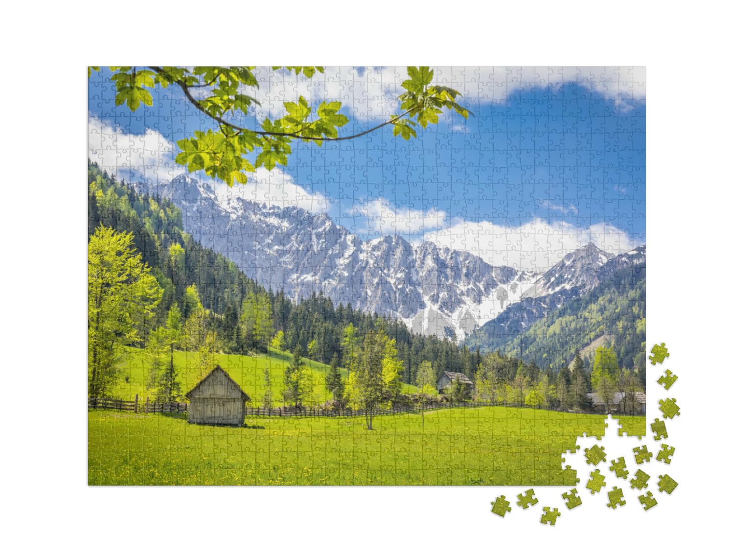 Puzzle 1000 pièces XXL « Paysage montagneux des Karawanken, Carinthie »
