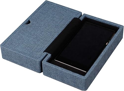 Miniatura 2 de MITER Funda de transporte para DAP + auriculares, hecha a mano Italia piel sintética rígida para 2 auriculares IEM + 1 caja de almacenamiento para