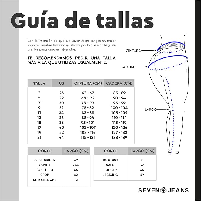 SEVEN ELEVEN Jeans Pantalones de mujer de las señoras de corte colombiano  118LSTOB : Ropa, Zapatos y Joyería - Amazon.com