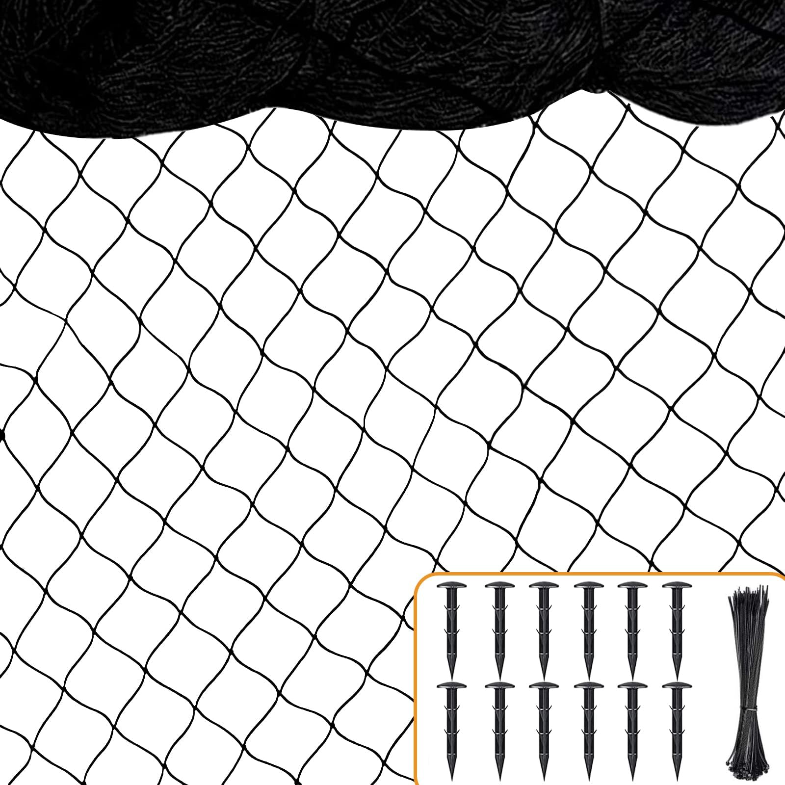 BSTPCOO Bird Netting 50ft x 100ft, Heavy Duty Garden Net 1 inch Mesh Nylon Nettings for Chicken Coop Roof, Poultry Netting Deer Fence Trellis Net for Fruits Trees Plants