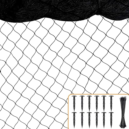 BSTPCOO Bird Netting 50ft x 100ft, Heavy Duty Garden Net 1 inch Mesh Nylon Nettings for Chicken Coop Roof, Poultry Netting Deer Fence Trellis Net for Fruits Trees Plants