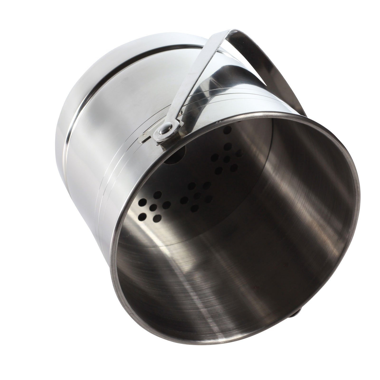 Secchiello per Ghiaccio in Acciaio Inox con Pinze e Strato Drenante, 13,3 cm