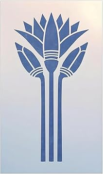 Egyptian Lotus Stencil Template - 5" x 10" - for Painting | Ancient Egypt Floral Pattern for Walls, Furniture, Crafts | Durable 10 Mil Mylar Plastic - The Artful Stencil
