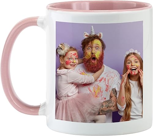 Let's Make Memories Taza de café personalizada, 11 onzas, mango rosa, para él