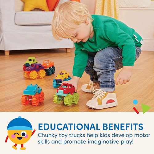 Miniatura 5 de Battat Coches de juguete de plástico - Paquete de 6 y bolsa de almacenamiento - Camiones coloridos para niños pequeños - Fácil de limpiar - Más de 2