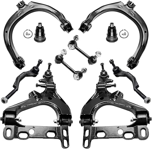 Detroit Axle - Kit completo de suspensión de brazos de control inferiores delanteros y superiores para Chevy Trailblazer y GMC Envoy - Juego de 10
