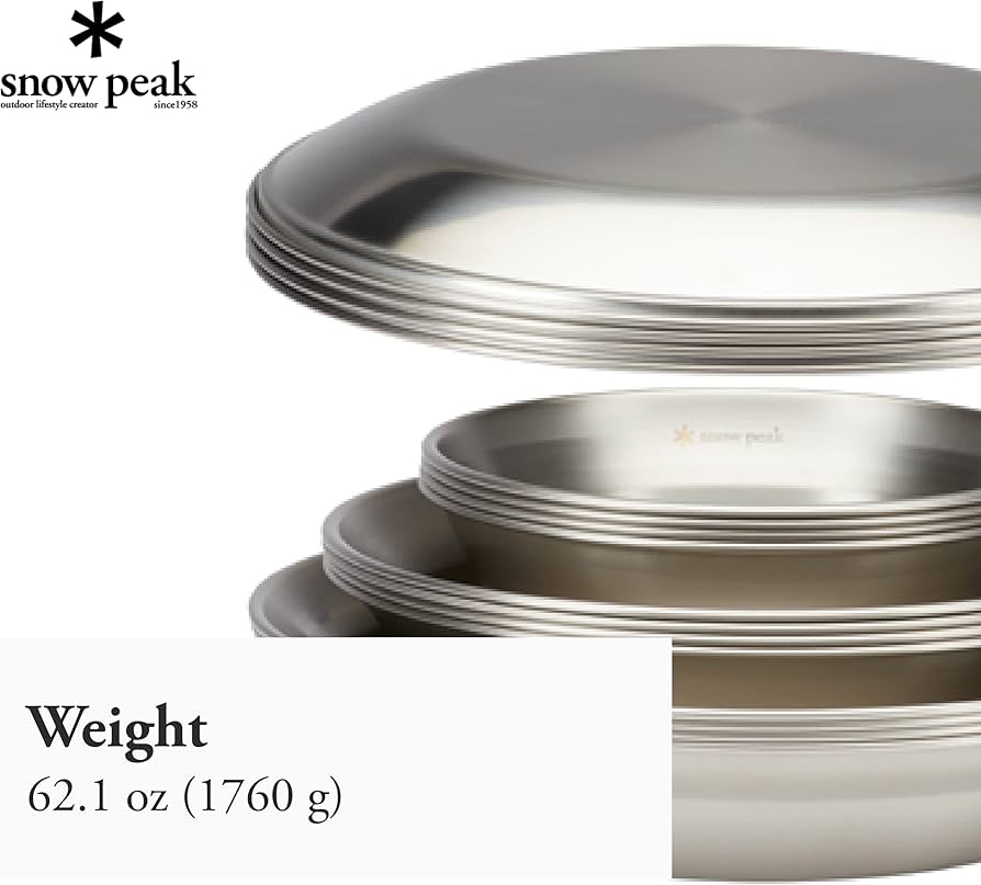 【美品】 peak ステンレス皿セット　おまけ付きお得セット Amazon.co.jp: Snow Peak(スノーピーク) Lサイズ 食器 ファミリー