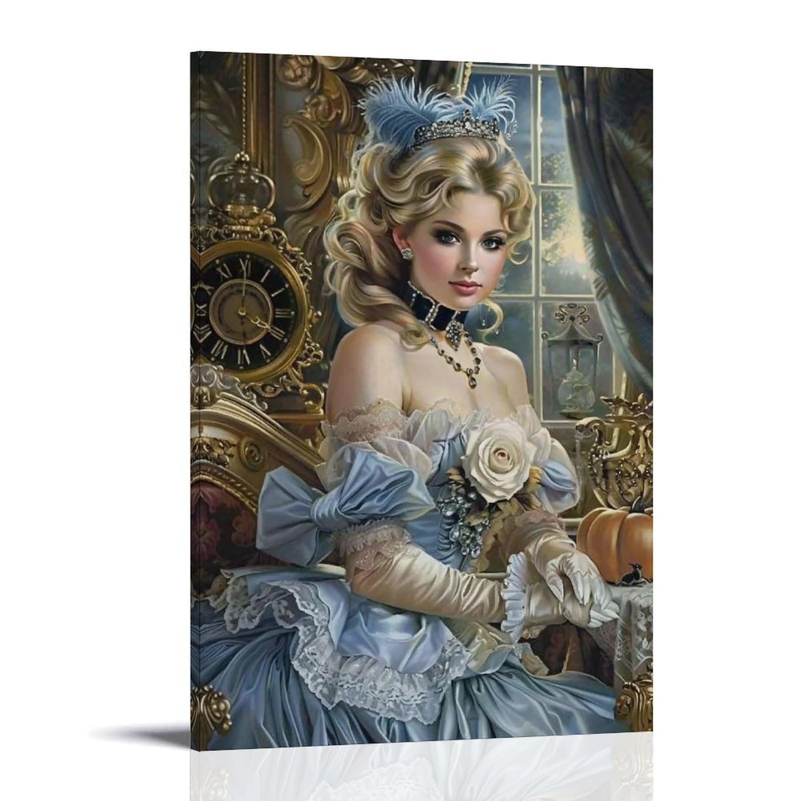HUERYRYHY Nostalgic Rococo 03 Poster Wall Art Canvas Vintage Aesthetic Painting Decor for Rooms 20x30inch Frame-style