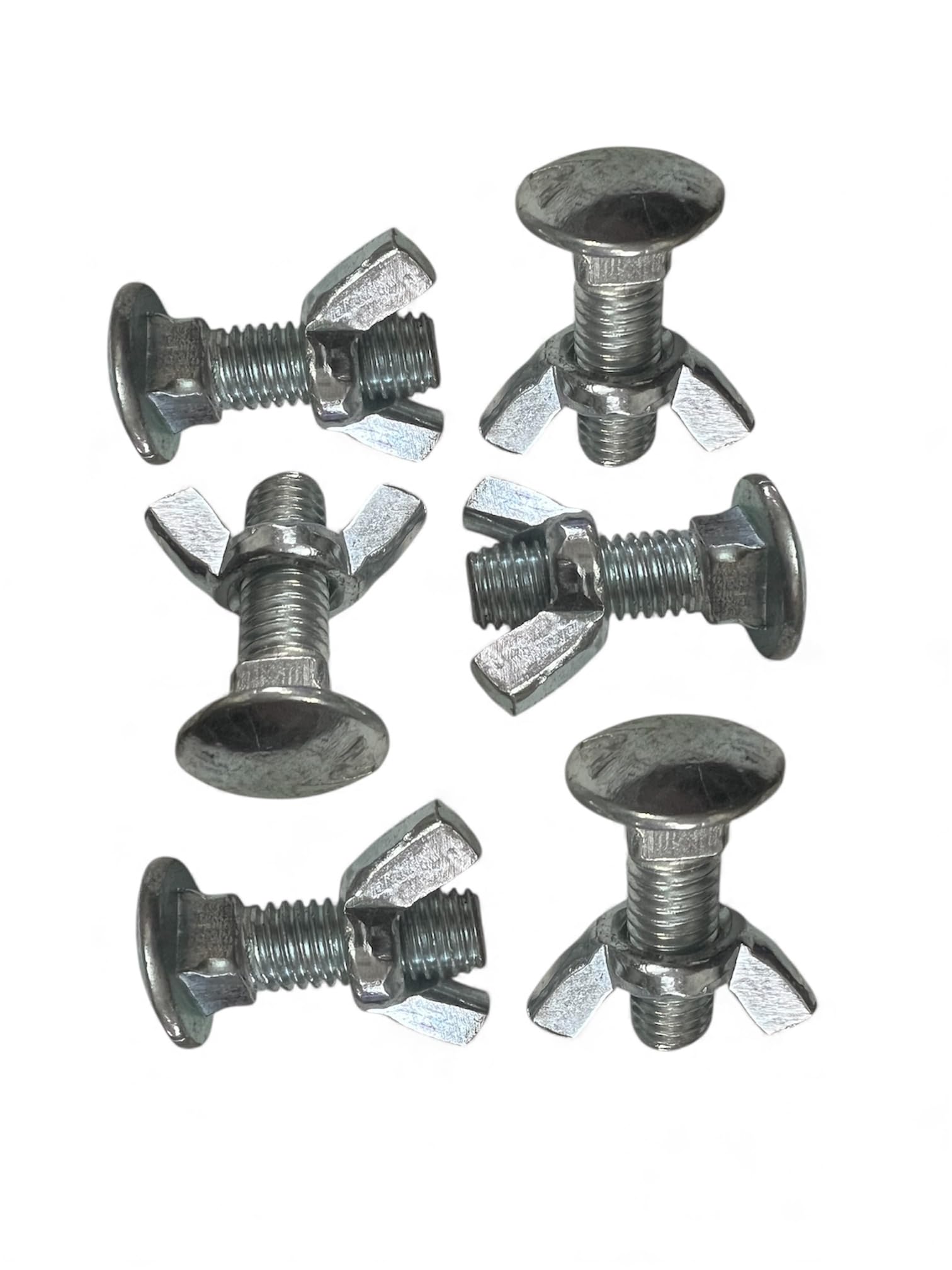 MEC® M10x30mm 6Pieces Set Carriage Bolt with Butterfly Wing Nut Silver Zinc Plated-image-39