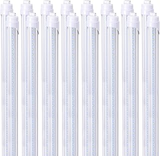 8FT R17D LED Tube Light, 2 Pin, F96t12 HO 8 Foot Led Bulbs, 96'' 8ft Shop Light to Replace T8 T12 Fluorescent Light Bulbs, 5400LM, Cold White 6000K, Clear Lens (16Pack),Ballast Removed